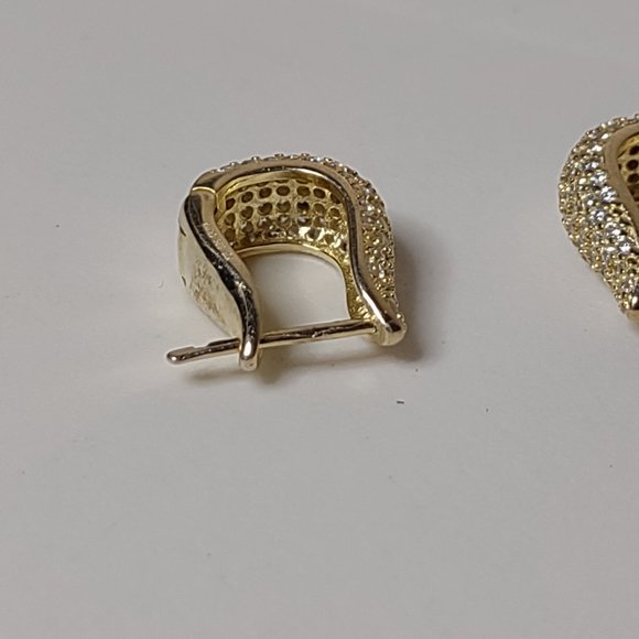 Very Pretty Little Gold Tone 925 China Hoop Earrings - Picture 4 of 14